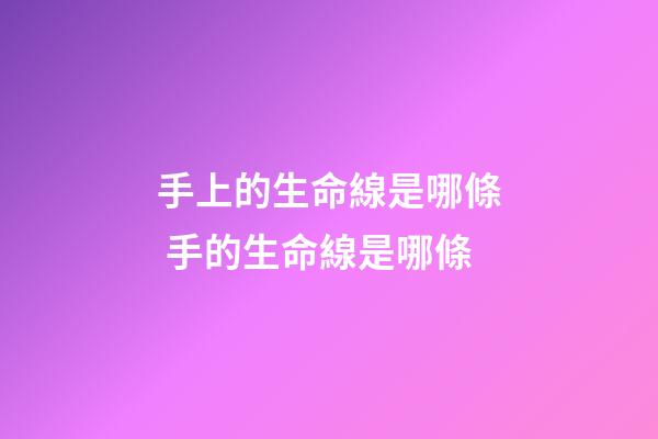 手上的生命線是哪條 手的生命線是哪條-第1張-觀點-玄機派